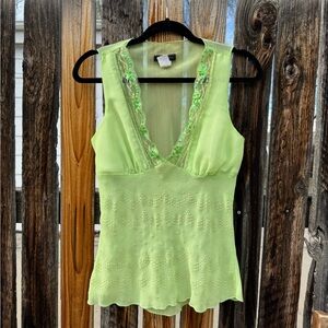 vintage green sheer tank